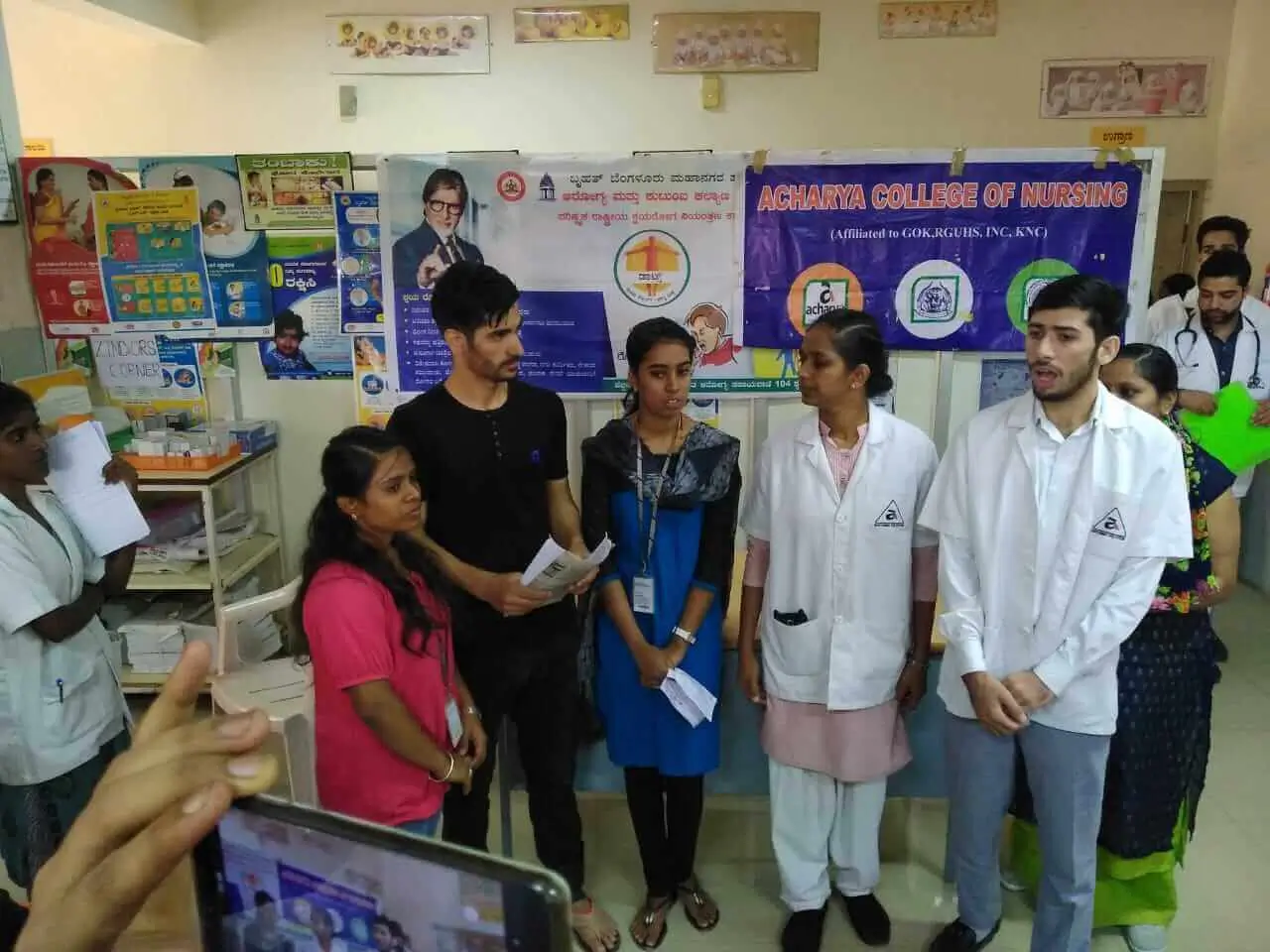 Group of MSc Nursing students in Bangalore performing hands-on patient care, highlighting the practical focus of the best MSc Nursing colleges in India.